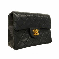 Chanel Shoulder Bag Matelasse Lambskin Black Women's