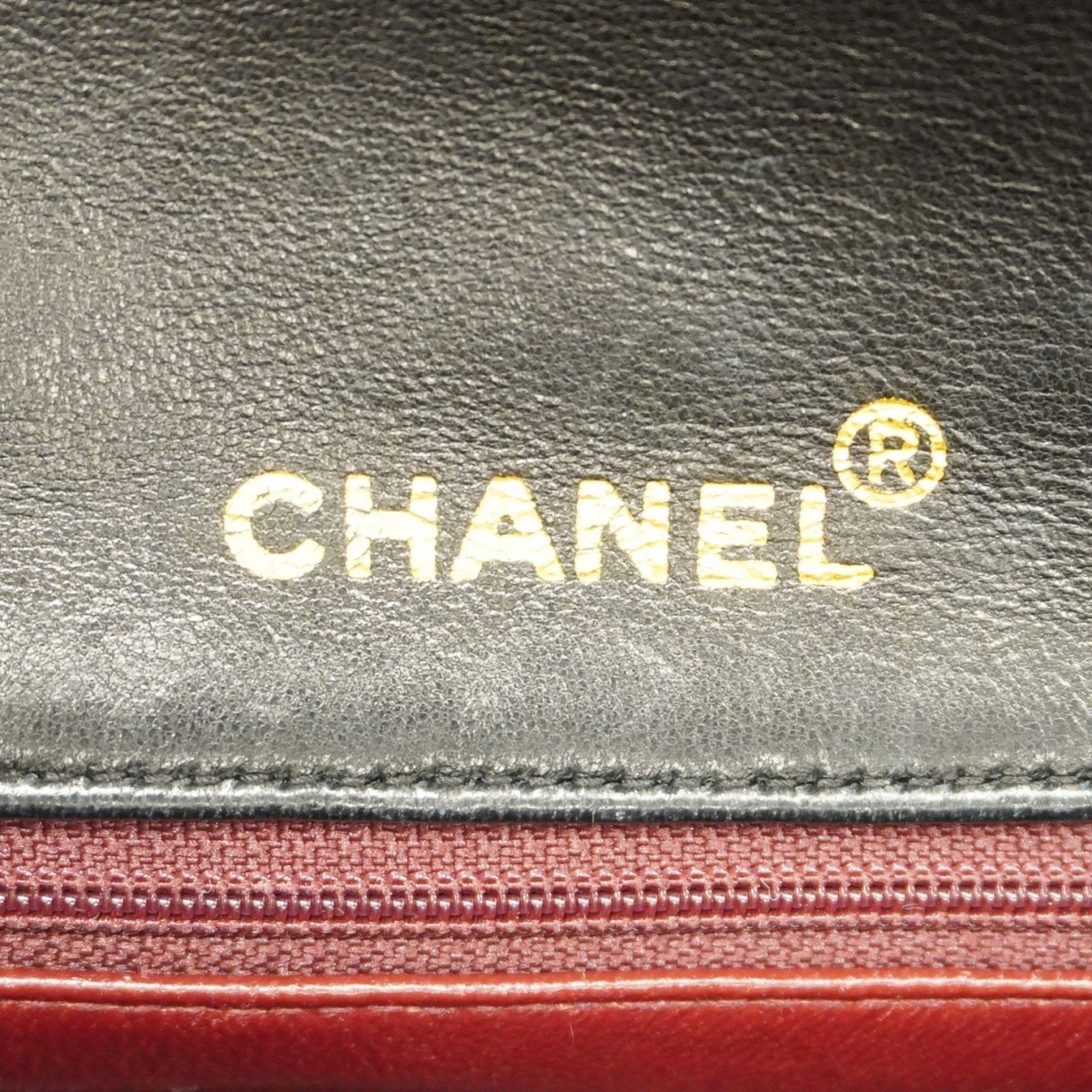 Chanel Shoulder Bag Matelasse Lambskin Black Women's