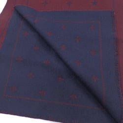 Gucci Bee & Star Scarf Men's Wool Navy Bordeaux 430583 A6048745