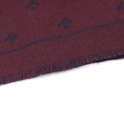 Gucci Bee & Star Scarf Men's Wool Navy Bordeaux 430583 A6048745