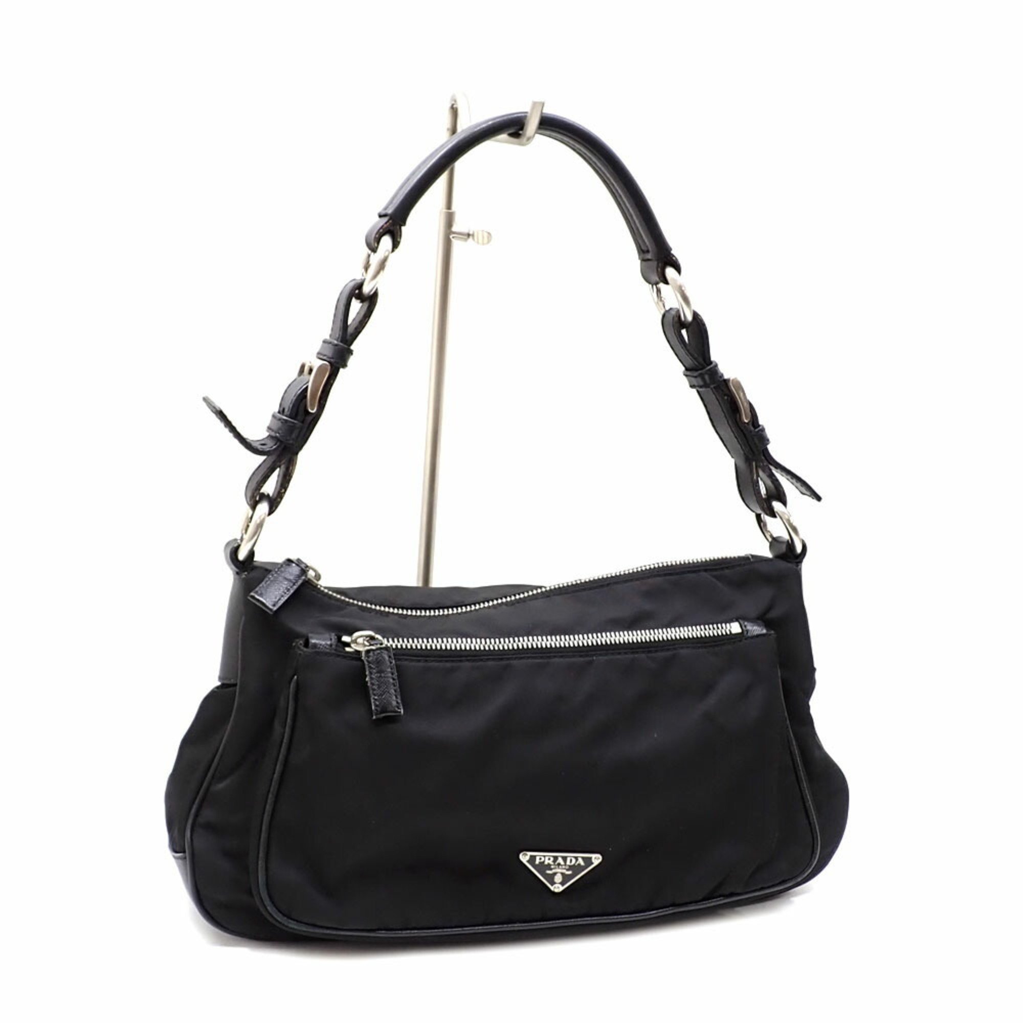 Prada Shoulder Bag for Women, Black, Nylon and Leather, A215043