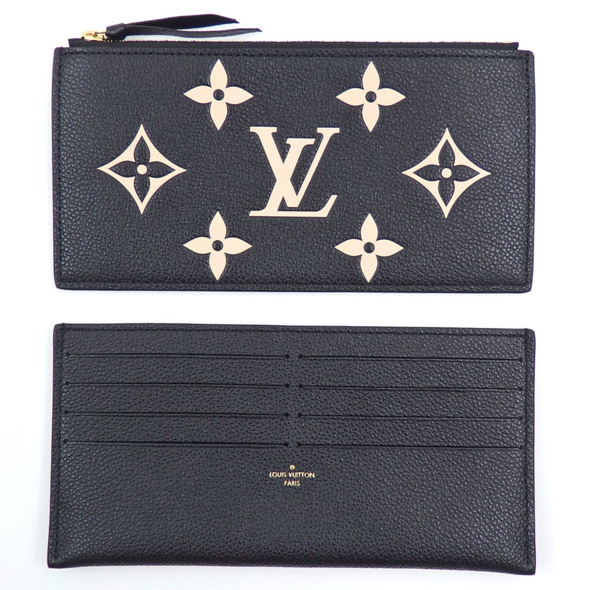 Louis Vuitton Chain Shoulder Bag Monogram Empreinte Pochette Felicie Women's M82479 Black Beige Bicolor A214877