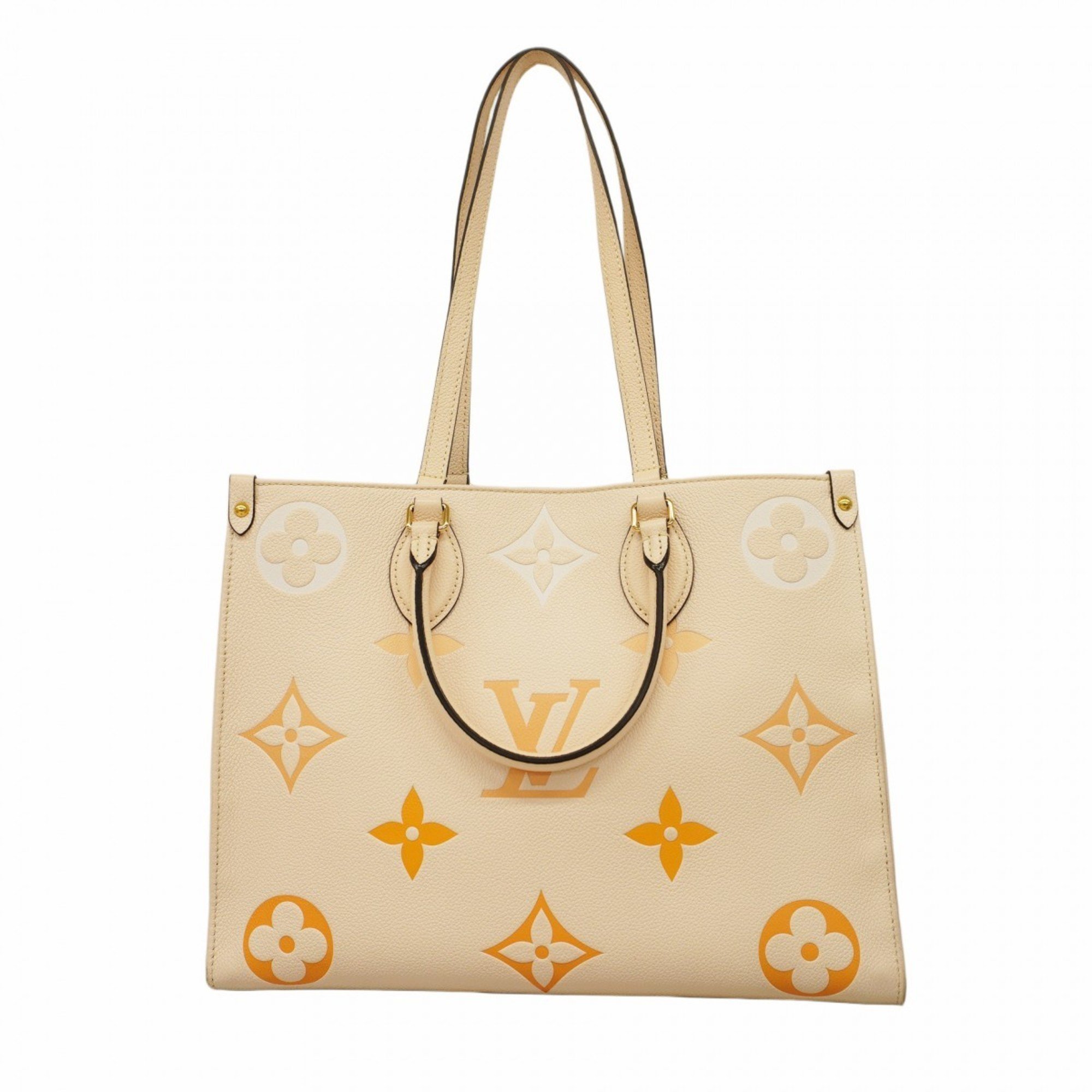 Louis Vuitton Tote Bag Monogram Empreinte On the Go MM M45717 Crème Saffron Ladies