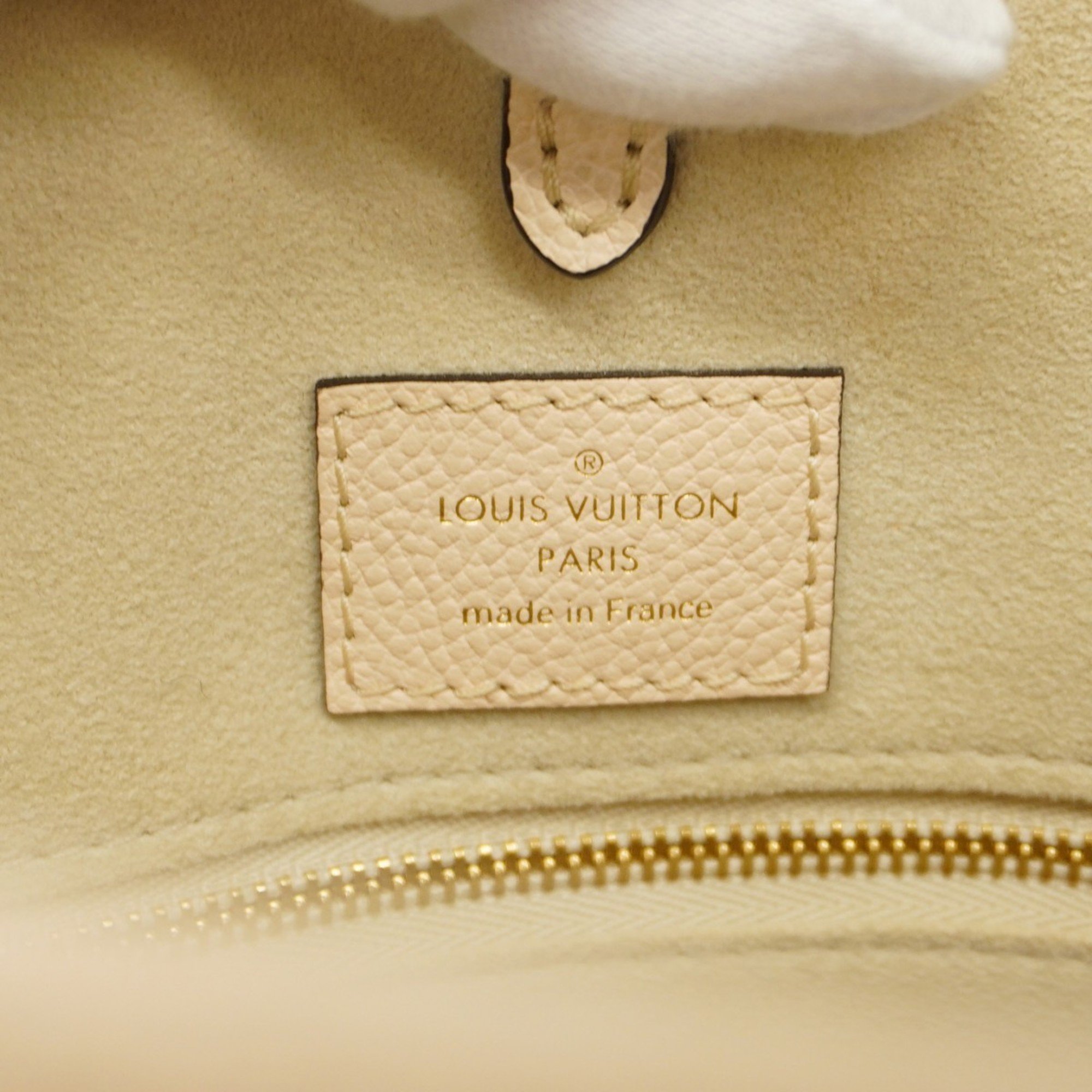 Louis Vuitton Tote Bag Monogram Empreinte On the Go MM M45717 Crème Saffron Ladies