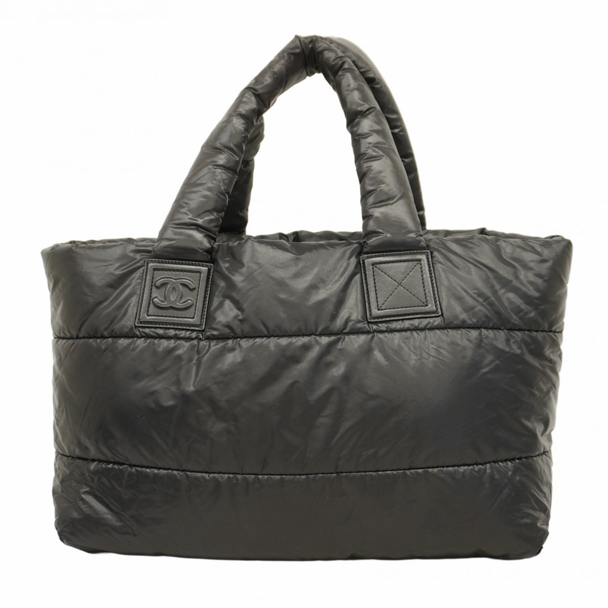 Chanel Tote Bag Coco Cocoon Nylon Black Women's