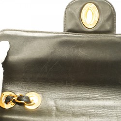 Chanel Shoulder Bag Deca Matelasse Lambskin Black Women's