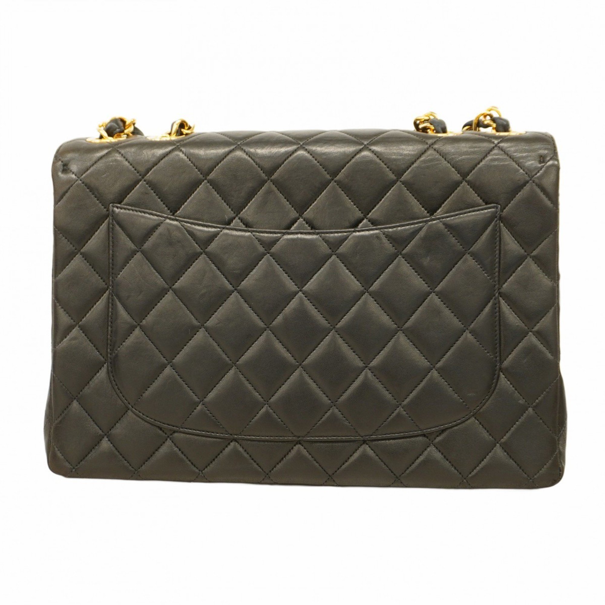 Chanel Shoulder Bag Deca Matelasse Lambskin Black Women's