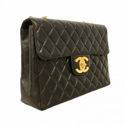 Chanel Shoulder Bag Deca Matelasse Lambskin Black Women's