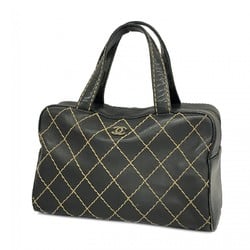 CHANEL Handbag Wild Stitch Lambskin Black Ladies