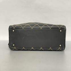 CHANEL Handbag Wild Stitch Lambskin Black Ladies