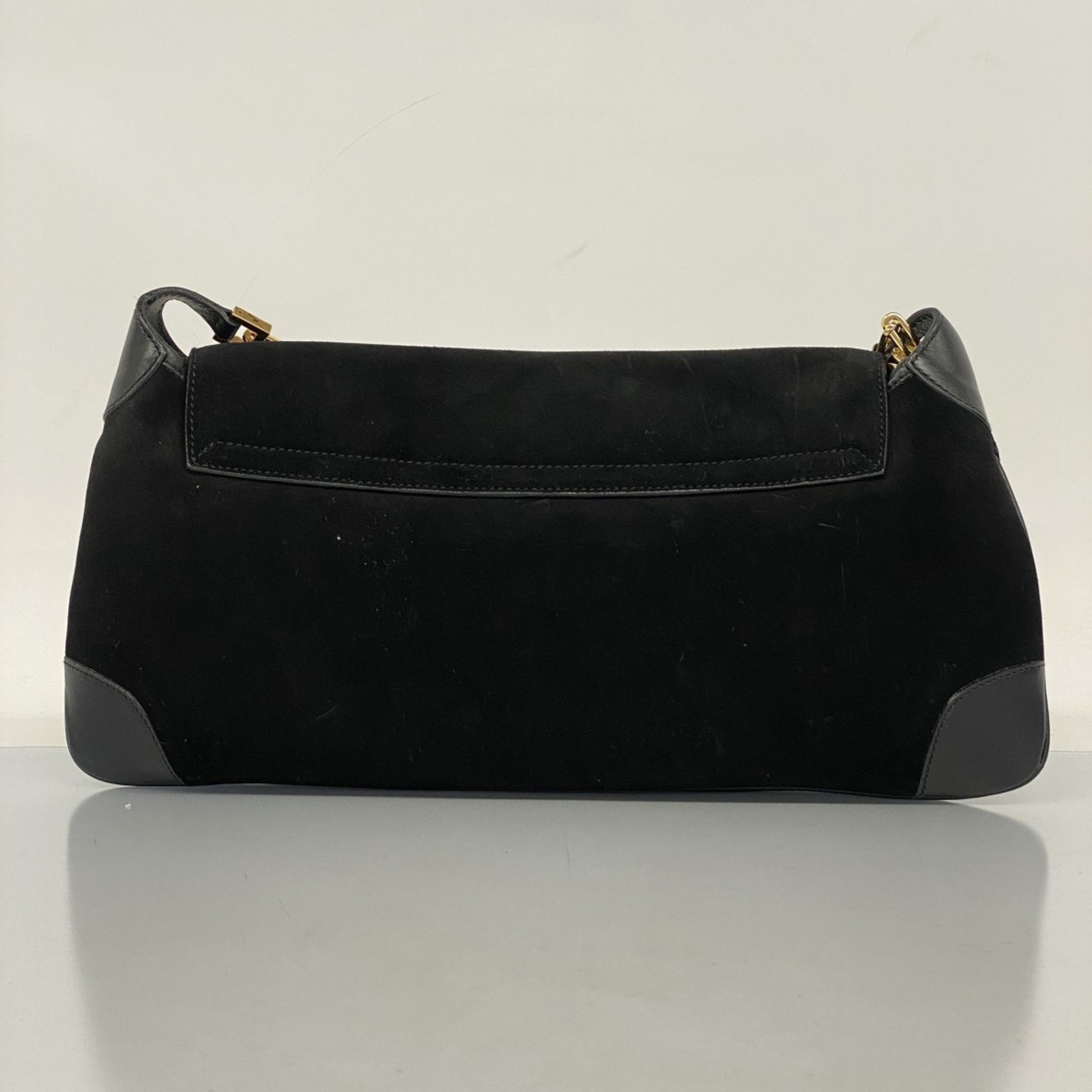 Gucci Shoulder Bag 001 4113 Suede Black Women's