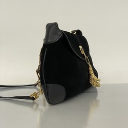 Gucci Shoulder Bag 001 4113 Suede Black Women's