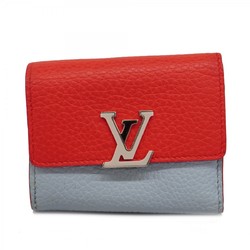 Louis Vuitton Tri-fold Wallet Taurillon Portefeuille Capucines XS M81203 Coral Blue Olympus Ladies