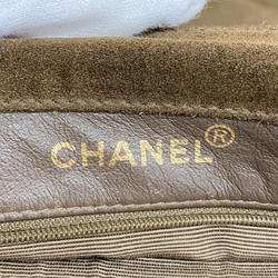 Chanel Tote Bag Suede Brown Ladies