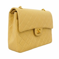 Chanel Shoulder Bag Matelasse Lambskin Beige Women's