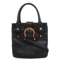 Salvatore Ferragamo Handbag Gancini Leather Black Women's