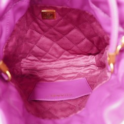 Chanel Handbag 22 Leather Purple Chain Ladies