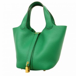 Hermes handbag Picotin Lock PM Taurillon Clemence Vert Vertigo B engraved ladies