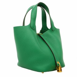 Hermes handbag Picotin Lock PM Taurillon Clemence Vert Vertigo B engraved ladies