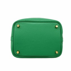 Hermes handbag Picotin Lock PM Taurillon Clemence Vert Vertigo B engraved ladies