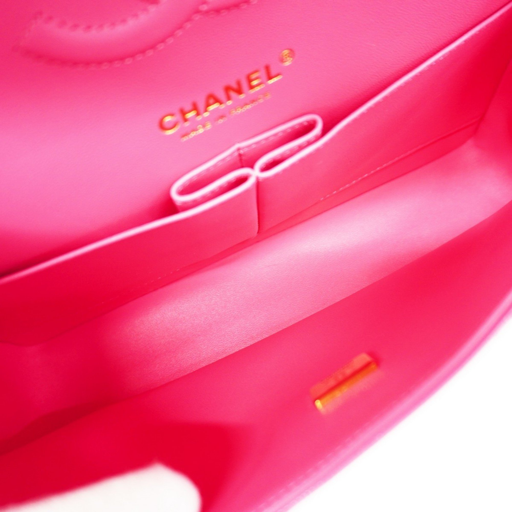 Chanel Shoulder Bag Matelasse Caviar Skin Pink Champagne Ladies