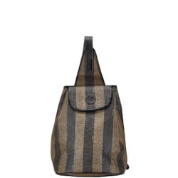 FENDI Pecan Backpack Bag 14559 Brown Black PVC Leather Women's