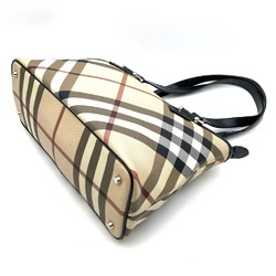 BURBERRY Nova Check Tote Bag Beige Black Women's