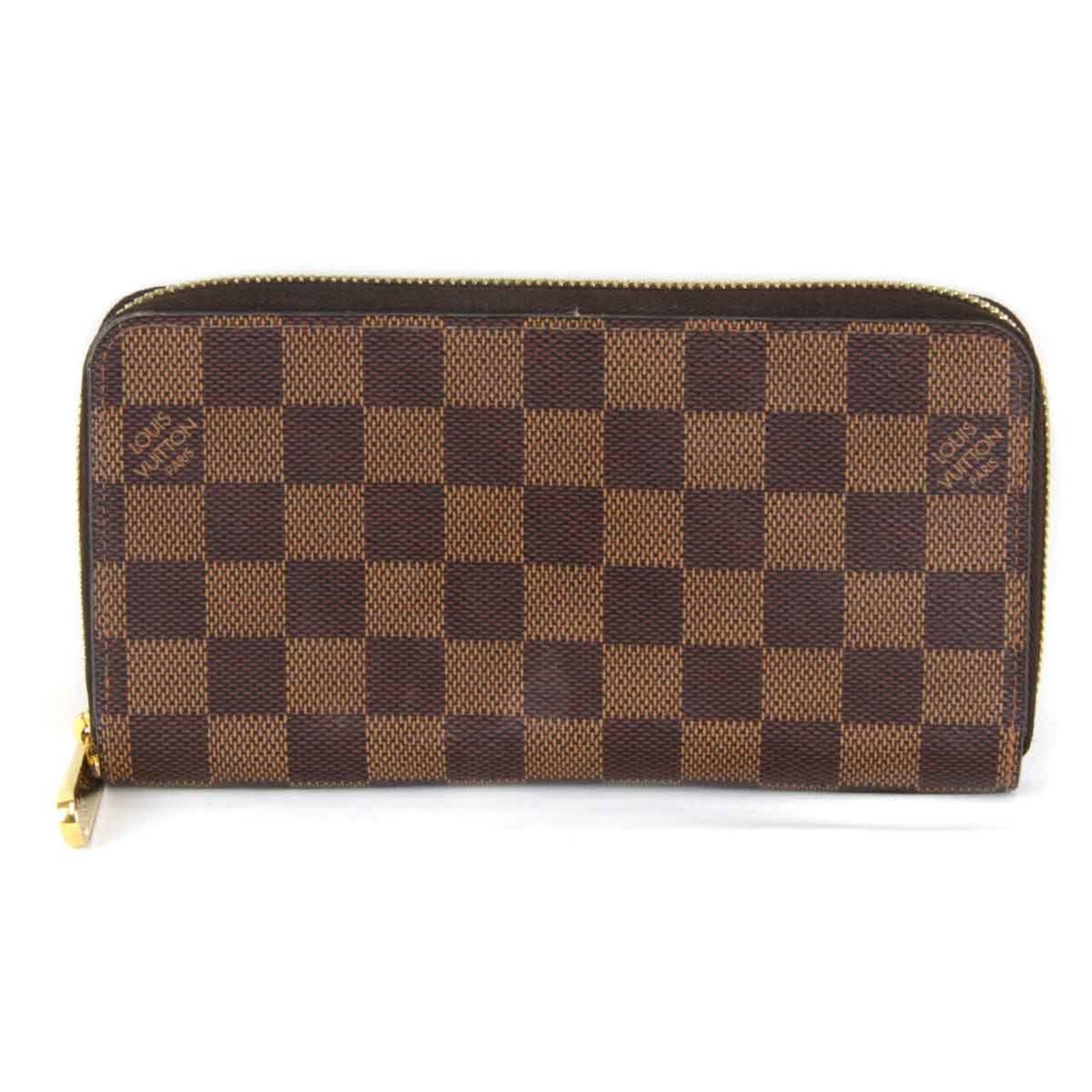 LOUIS VUITTON Louis Vuitton Zippy Wallet N60046 Long Damier Canvas Brown Women's