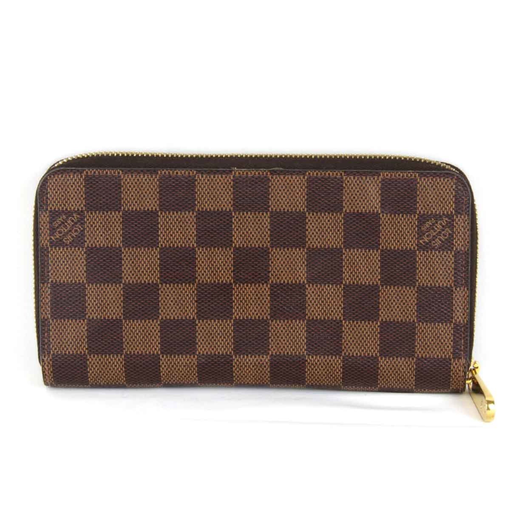 LOUIS VUITTON Louis Vuitton Zippy Wallet N60046 Long Damier Canvas Brown Women's