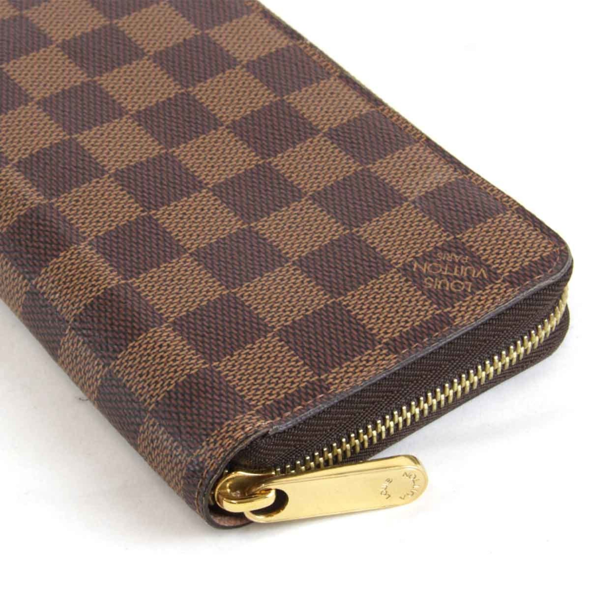 LOUIS VUITTON Louis Vuitton Zippy Wallet N60046 Long Damier Canvas Brown Women's