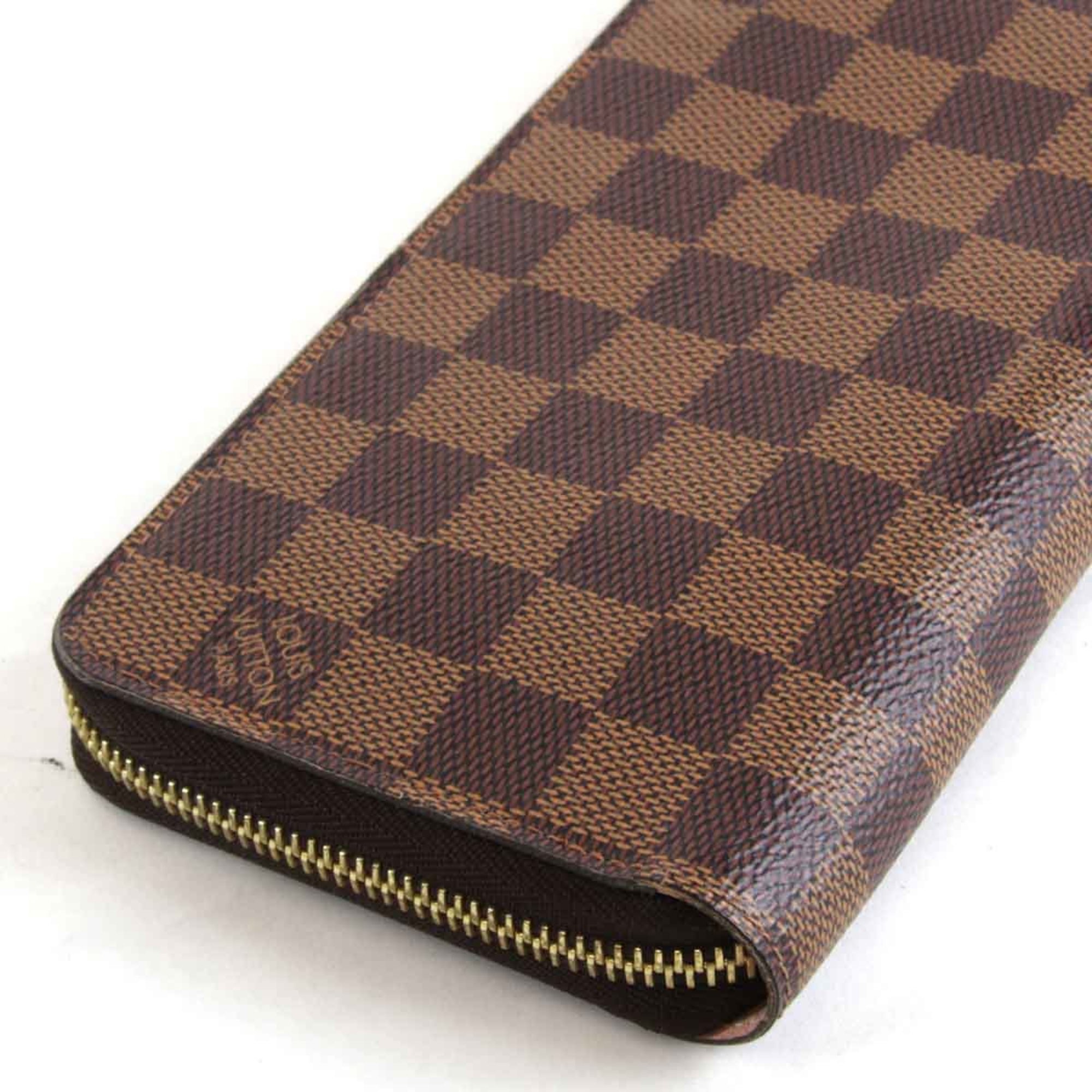 LOUIS VUITTON Louis Vuitton Zippy Wallet N60046 Long Damier Canvas Brown Women's