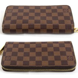 LOUIS VUITTON Louis Vuitton Zippy Wallet N60046 Long Damier Canvas Brown Women's