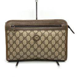 GUCCI Gucci Clutch Bag GG Supreme Canvas Old Brown 41.01.037 Women's