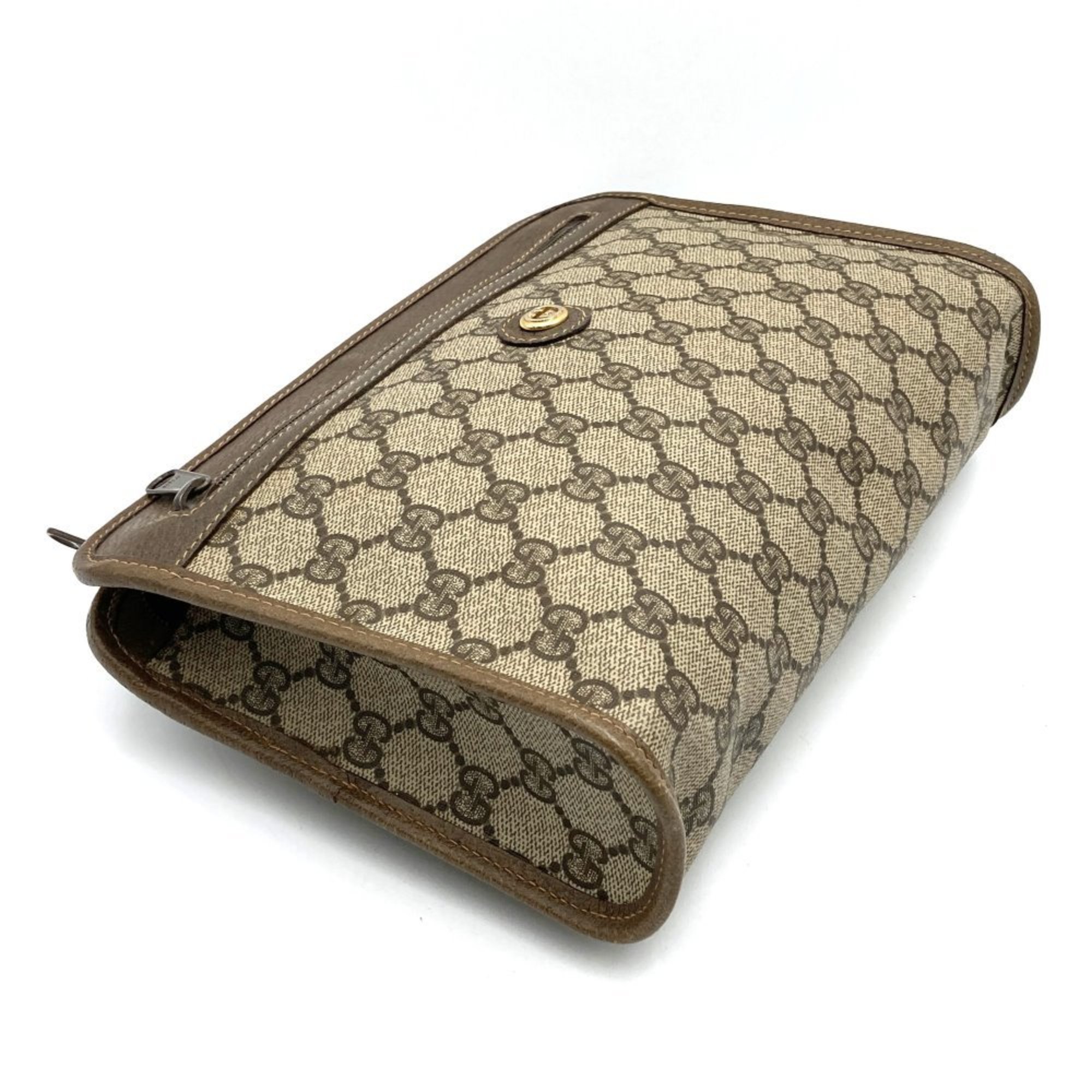 GUCCI Gucci Clutch Bag GG Supreme Canvas Old Brown 41.01.037 Women's