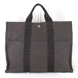 HERMES Hermes Air Line Tote MM Handbag Canvas Grey Women's