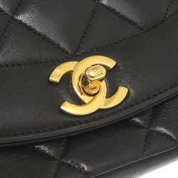 CHANEL DIANA 22 SMALL MATELASSE LAMBSKIN BLACK SHOULDER BAG COCO MARK 0092