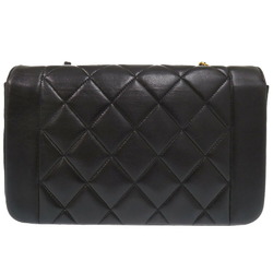 CHANEL DIANA 22 SMALL MATELASSE LAMBSKIN BLACK SHOULDER BAG COCO MARK 0092