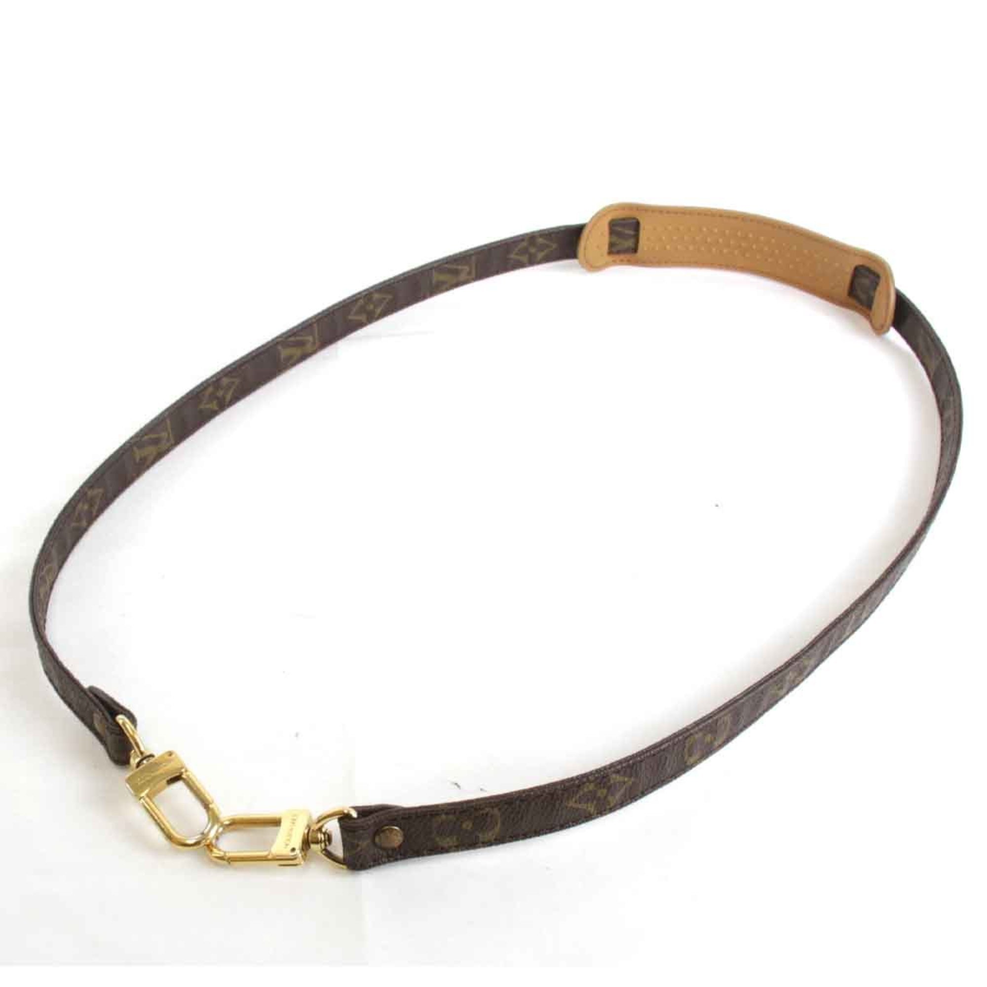 LOUIS VUITTON Louis Vuitton Shoulder Strap Monogram Canvas Brown Women's