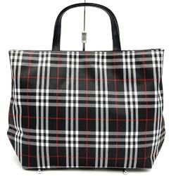 BURBERRY London Nova Check Tote Bag Nylon Leather Black Women's