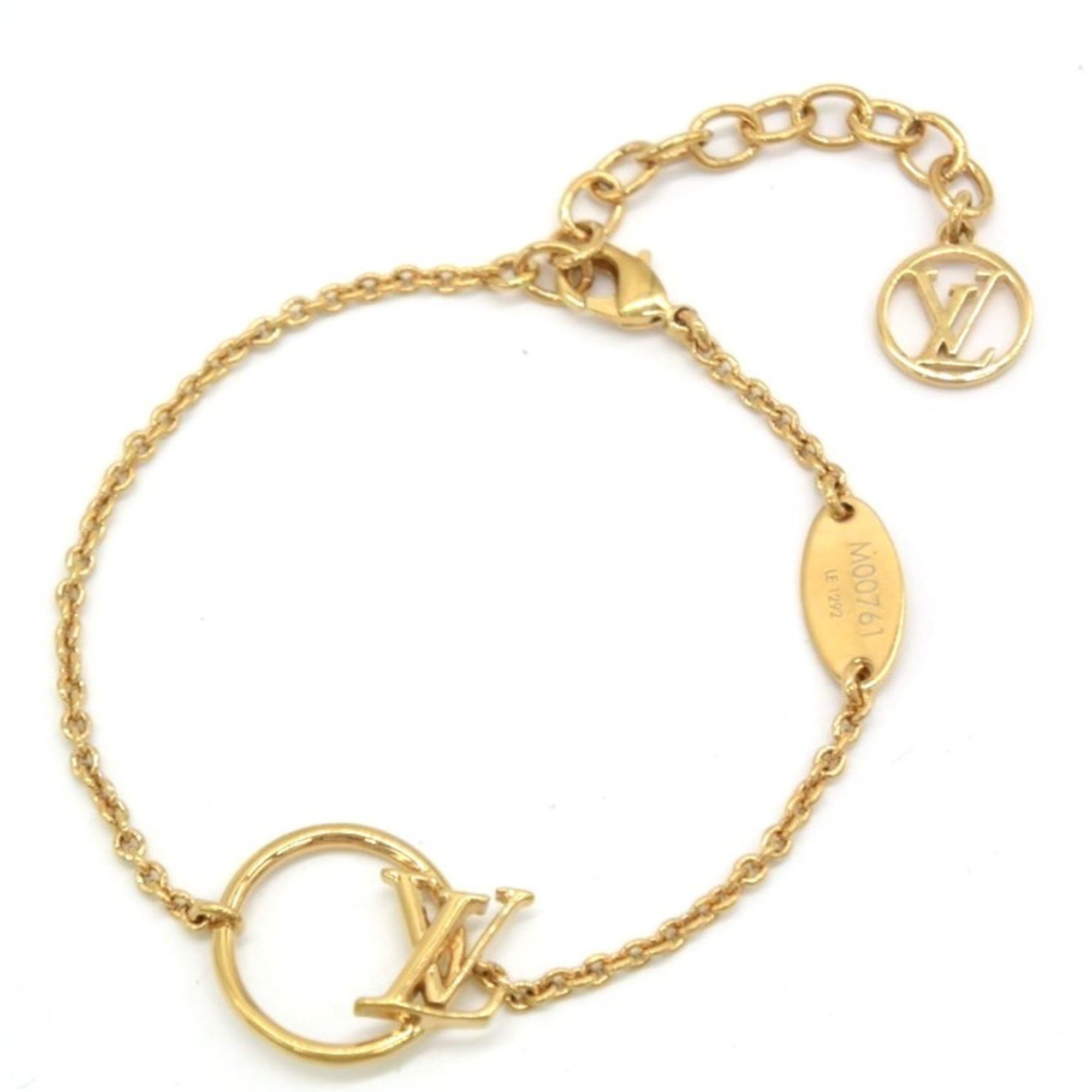 LOUIS VUITTON Louis Vuitton Bracelet LV Eclipse M00761 Gold Women's