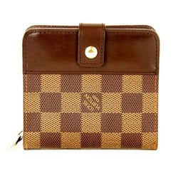 LOUIS VUITTON Compact Zip N61668 Bi-fold Wallet Damier Canvas Brown Women's