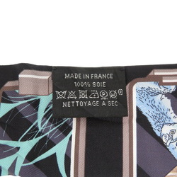 Hermes Twilly Story HERMES STORY Silk Black Pink Scarf Muffler 0773HERMES