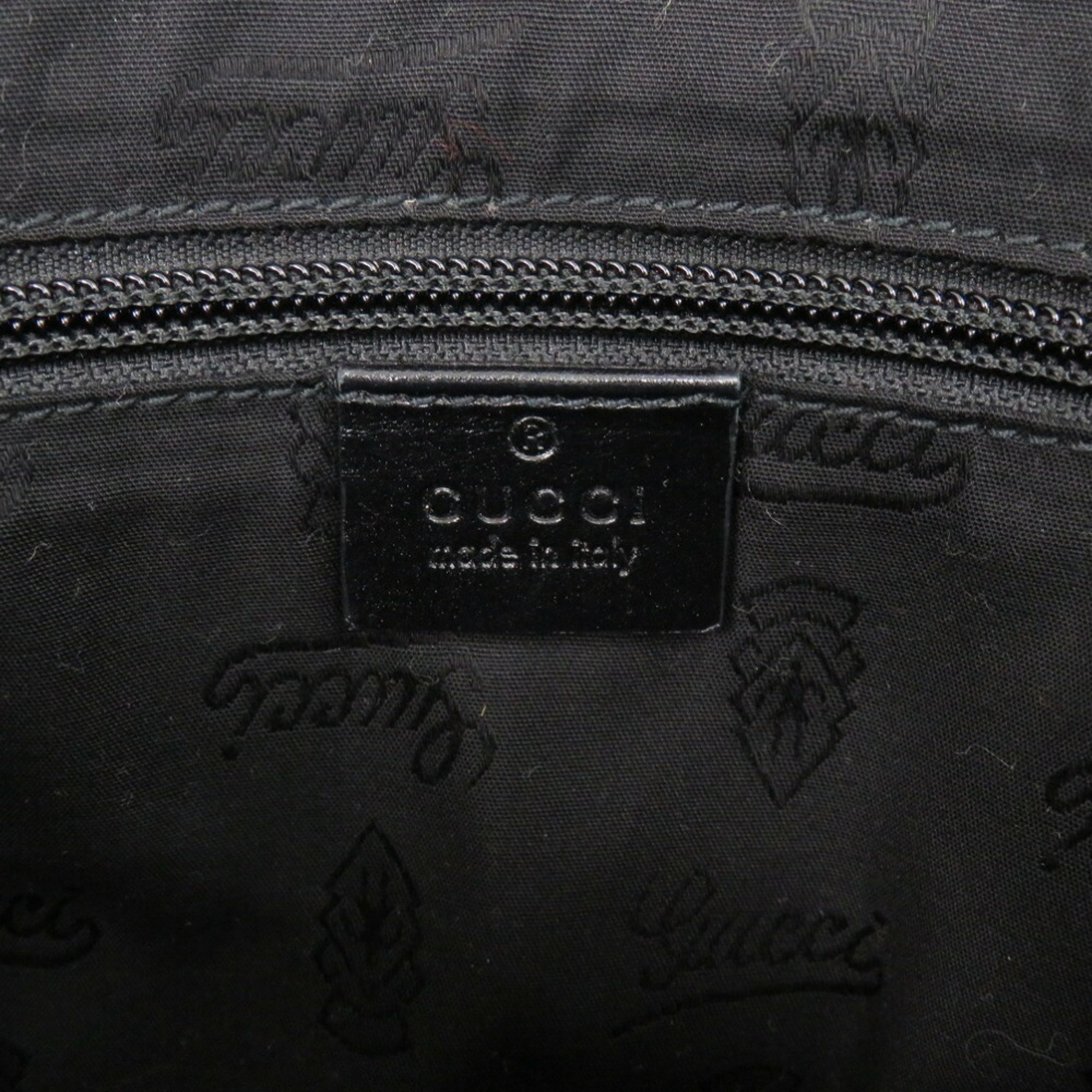 Gucci Impreme Shoulder Bag Coated Canvas Leather Black 1317GUCCI