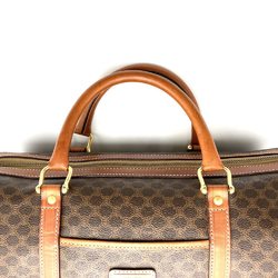 CELINE Boston Bag Macadam Leather Brown M12 Women's