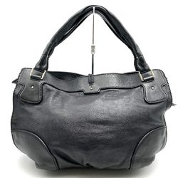 CELINE Handbag Shoulder Bag Carriage Hardware Leather Black Bittersweet WC-PA-0117 Women's