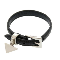 Prada Plate Leather Black Bracelet 1185 PRADA