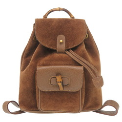 Gucci Bamboo Suede Brown 003 2034 Backpack Bag 0226 GUCCI