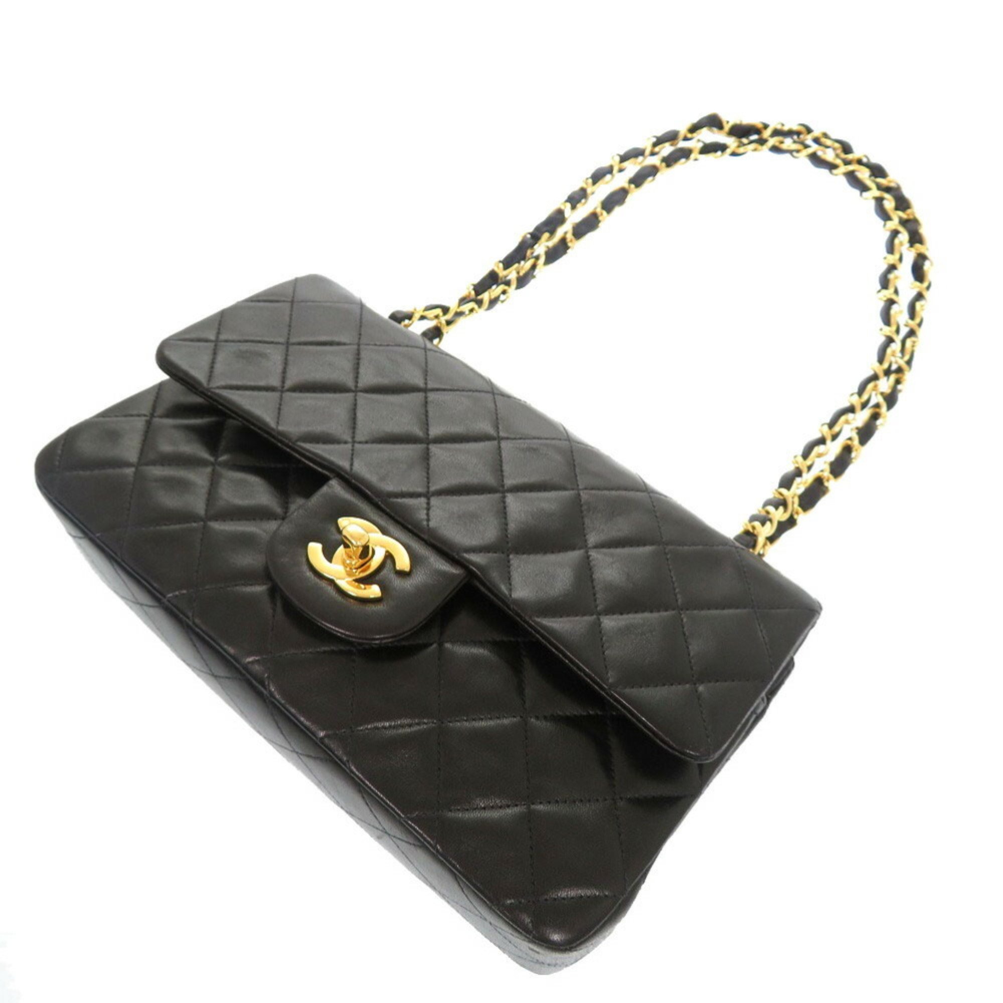 Chanel Matelasse 23 Lambskin Black Double Flap 4th Series A01113 Shoulder Bag Coco Mark 0780 CHANEL