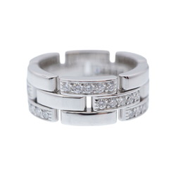 Cartier Maillon Panthere Half Diamond K18WG Ring 750 White Gold/Diamond #53 1137CARTIER