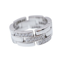 Cartier Maillon Panthere Half Diamond K18WG Ring 750 White Gold/Diamond #53 1137CARTIER